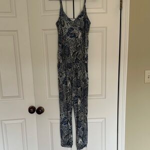 Elegant Blue Paisley Jumpsuit Ariella